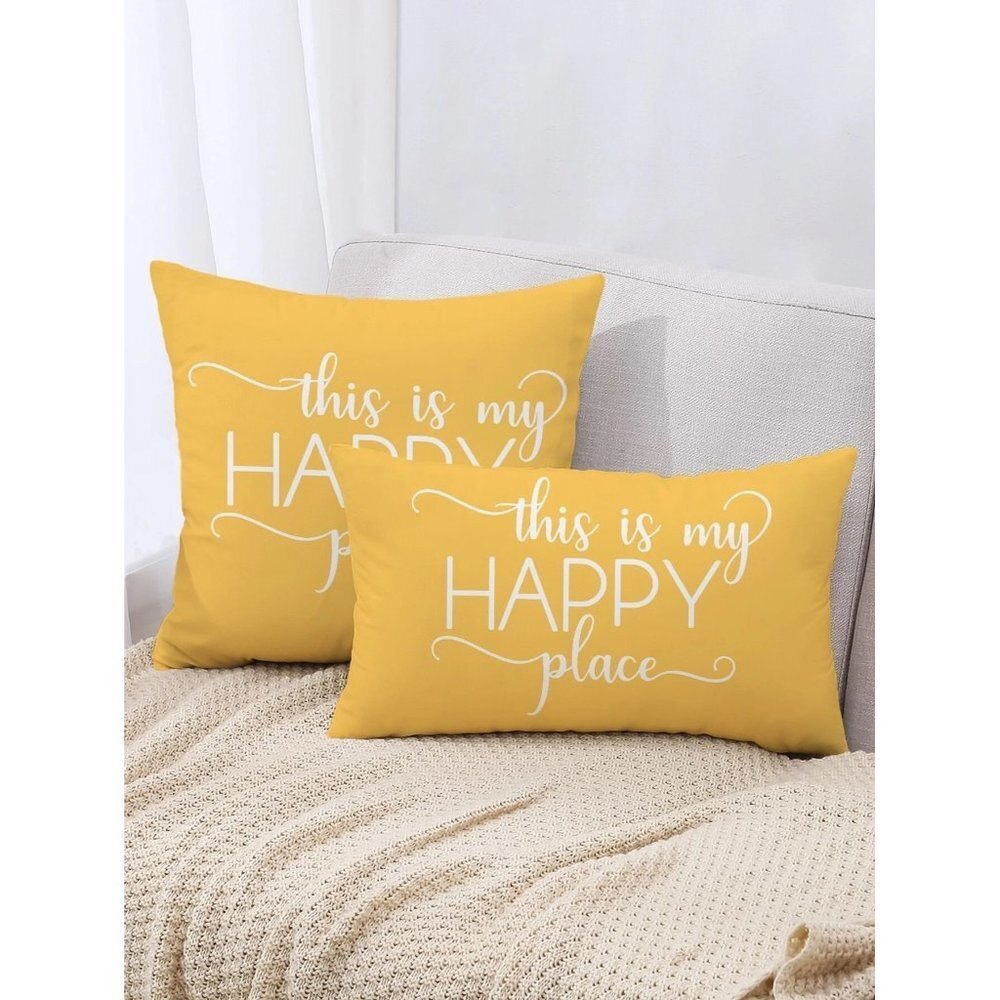 NEW SHEIN 1pc‎ Slogan Graphic Throw Pillow Case Size 20x12inch